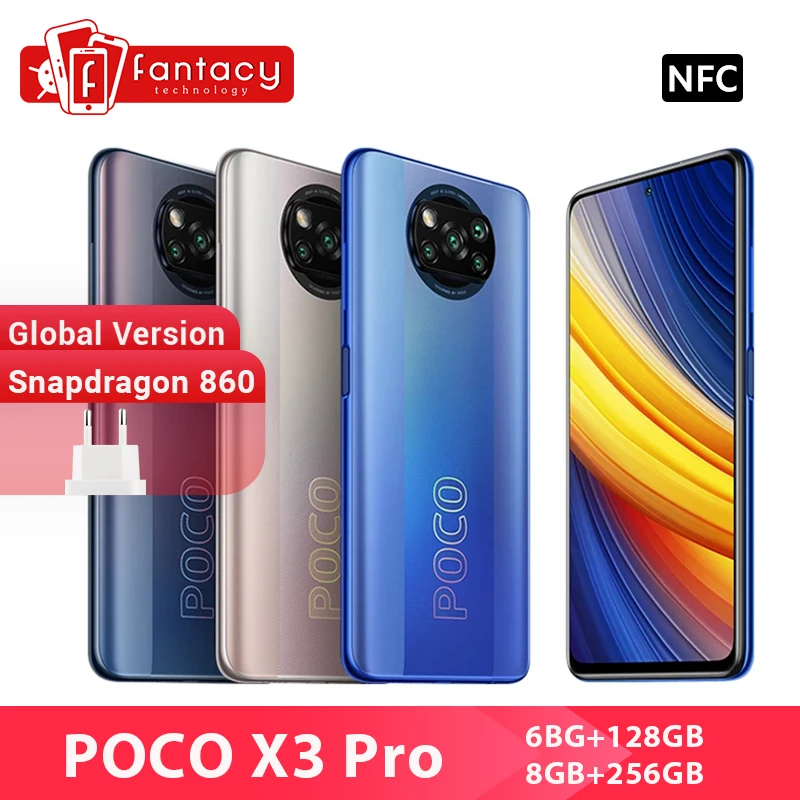En Stock versión Global POCO X3 Pro Smartphone NFC 33W carga teléfono móvil Snapdragon 860 48MP Quad Cámara 6,67 120Hz 5160mAh