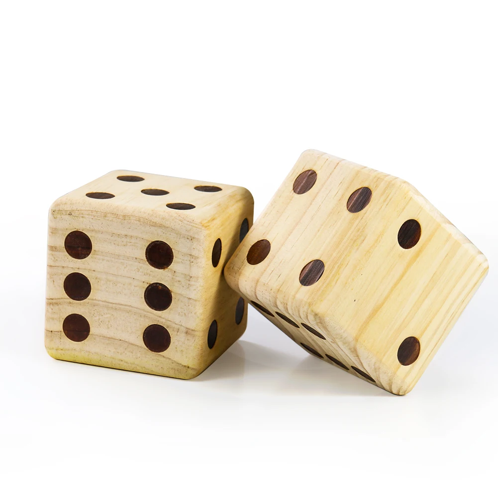 90mm Wood Dice D6 Digital or Point Dice Outdoor Cubes Round Corner Game Party Family Kid Toys Adults Board Paperweight