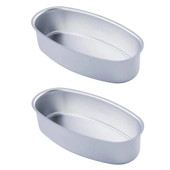 

2Pack 8-Inch Oval Cheesecake Pan Meatloaf Breads Mold Non-Stick Aluminum Baking Bakeware for Oven and Pot Baking