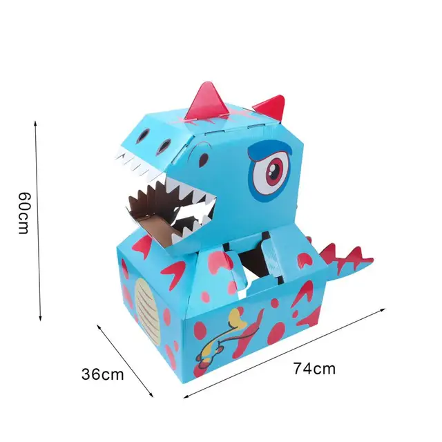 Net celebrity with the same wear carton dinosaur kindergarten children cardboard diy making toy puzzle 6