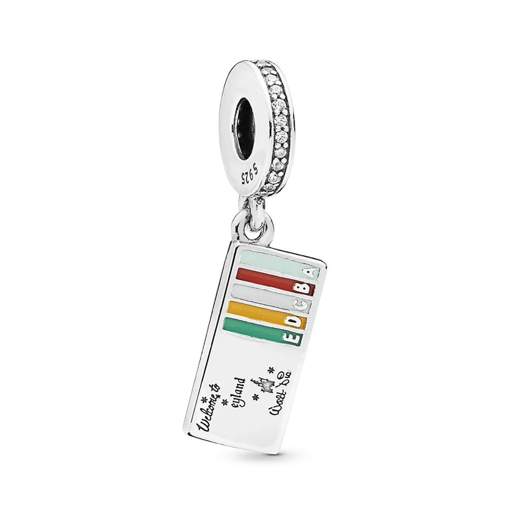 Authentic 925 Sterling Silver Bead Dis Lan Ticket Book Dangle Charm Fit Fashion Women Pandora Bracelet Bangle Gift DIY Jewelry | Украшения