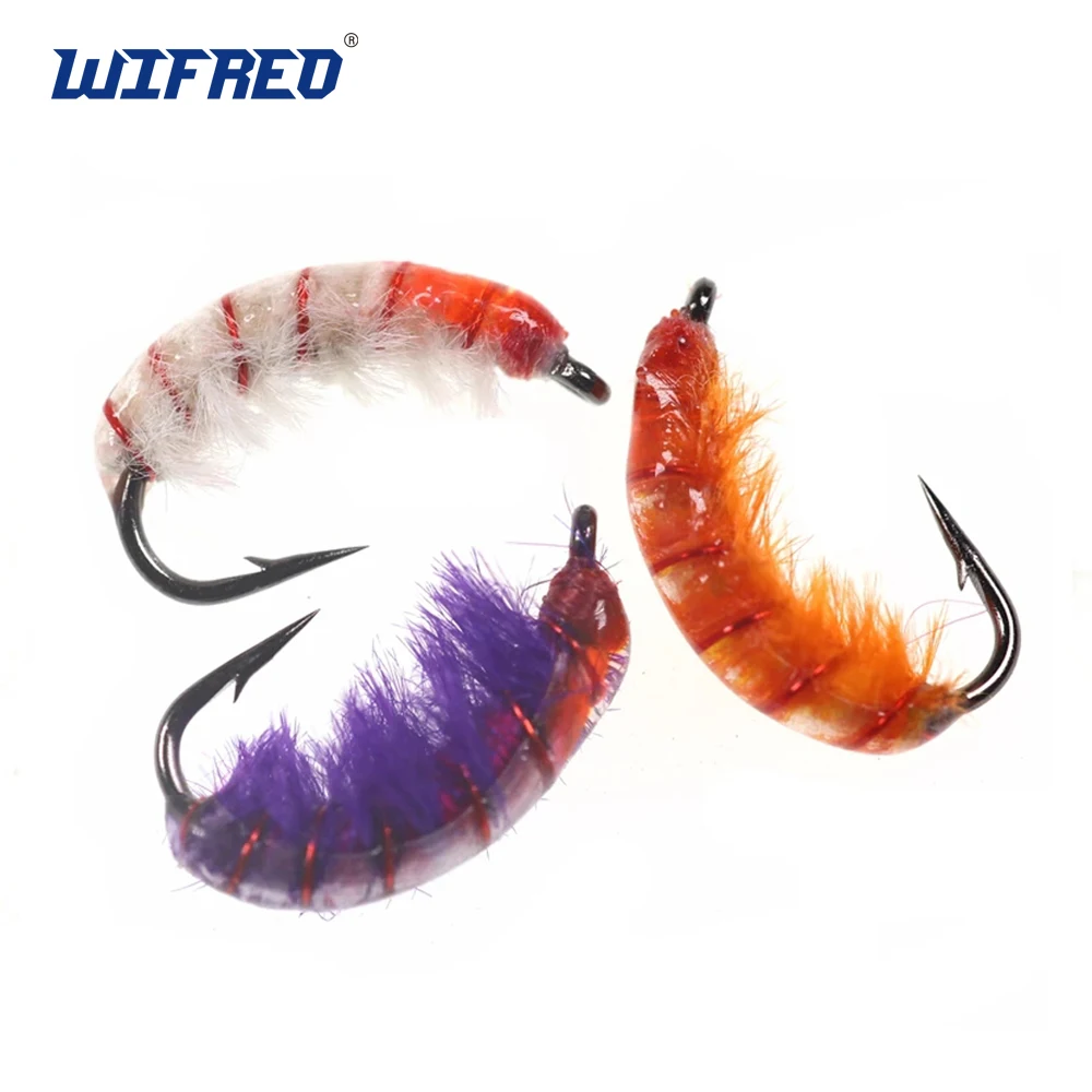 Wifreo 6PCS #10 Scuds Freshwater Shrimp Crustaceans Crayfish Bug Worm Nymph Fly Brook Rainbow Trout Steelhead Fishing Bait Lures | Спорт и