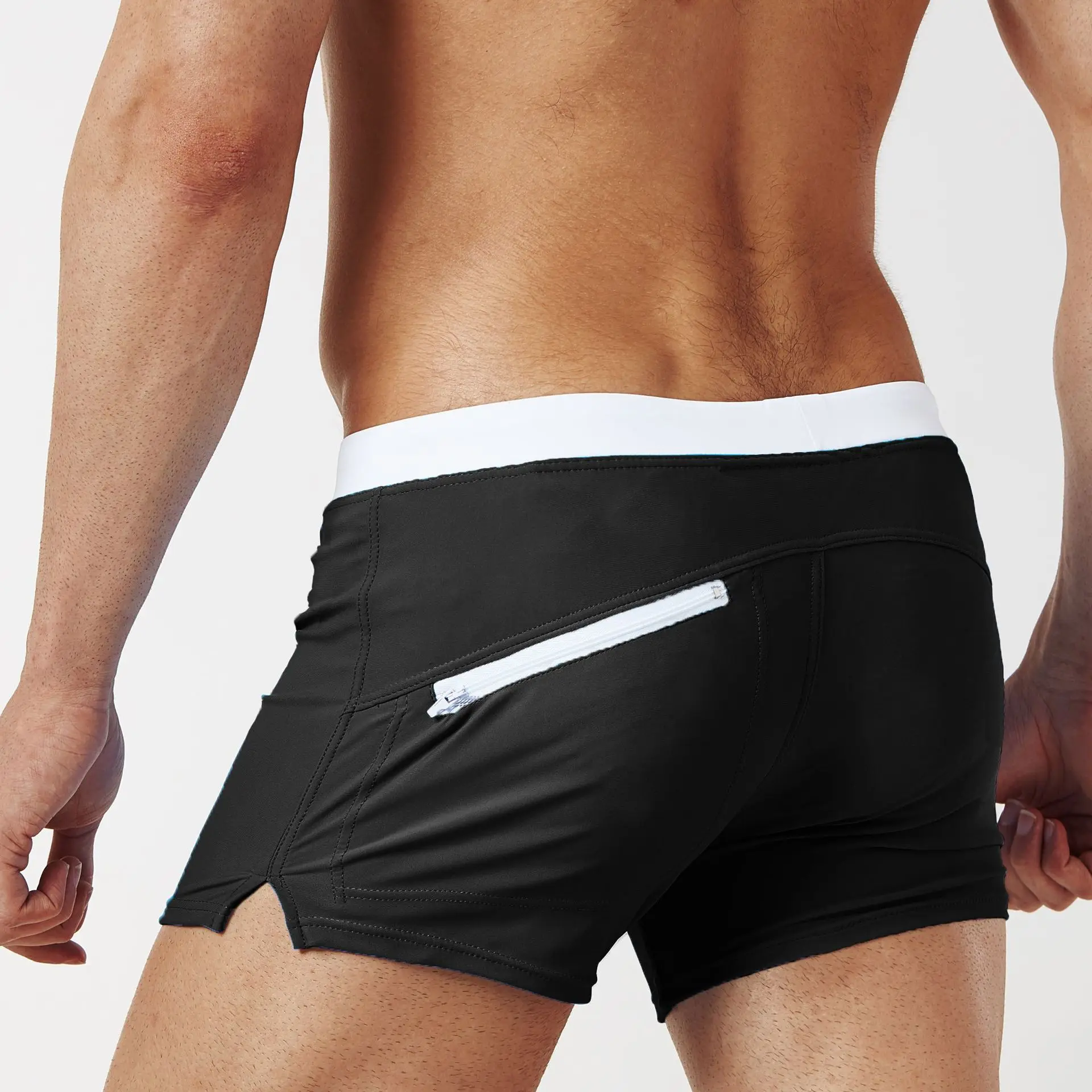 

Europe And America MEN'S Swimsuit Sexy Boxer Swimming Trunks Adult Beach Shorts Four Corners Shorts Large Size Swimming Trunks