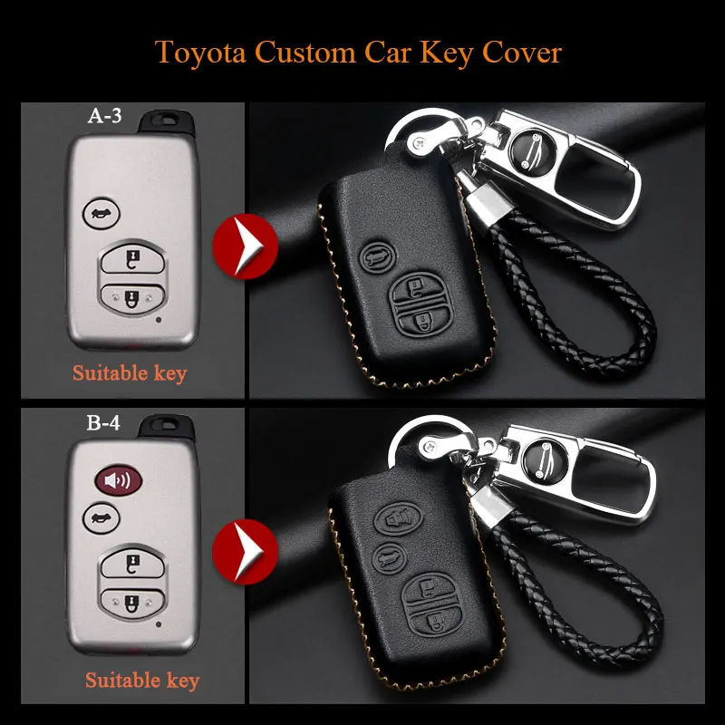 Чехол для ключей автомобиля из натуральной кожи для Toyota Land Cruiser 200 Prado150 120 Highlander Reiz Camry crown авто металлический чехол для ключей s наборы