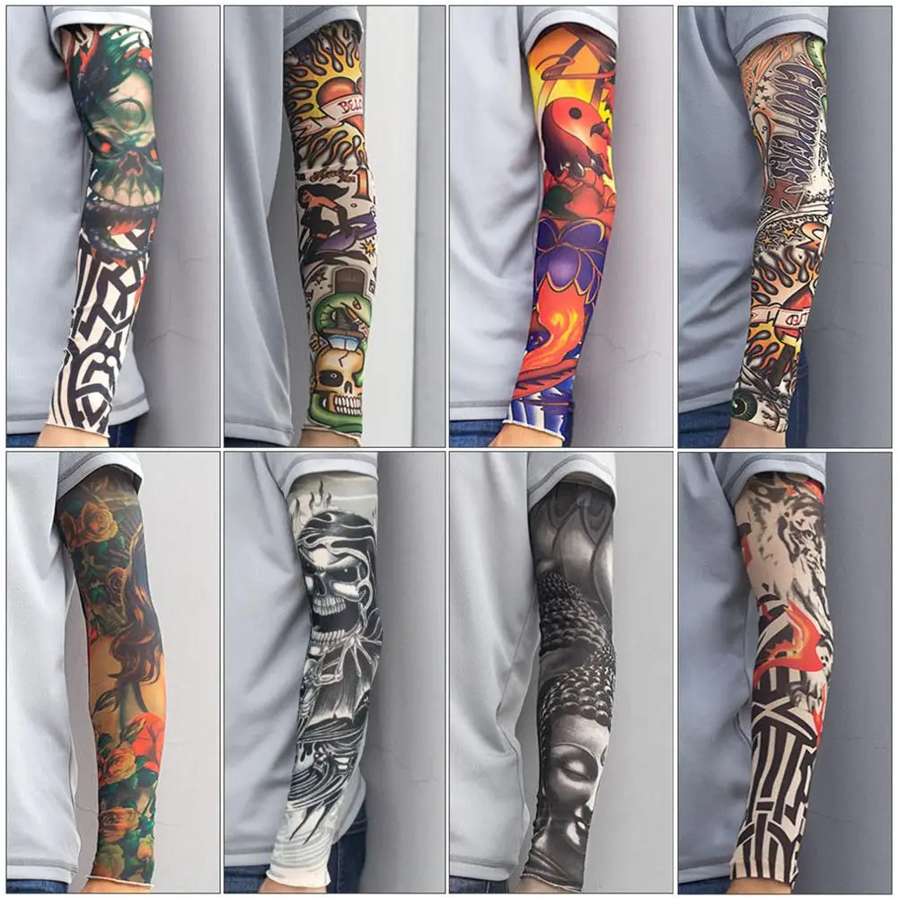 Tattoo Sleeves Fake Temporary Tattoos Arm Sunproof Art Sleeves UV  Half-Finger