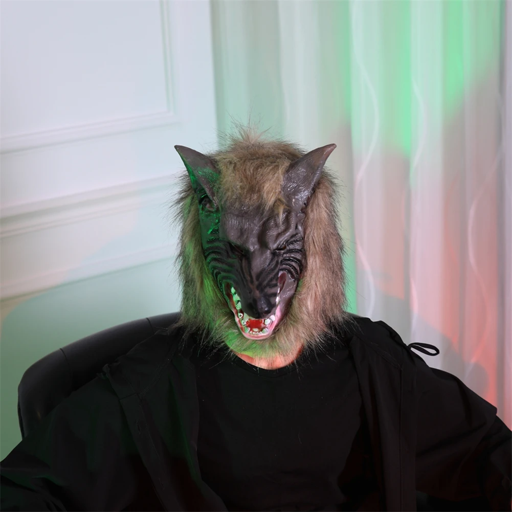 Хэллоуин Латекс резиновая голова Волка маска для волос перчатки оборотня костюм вечерние страшные