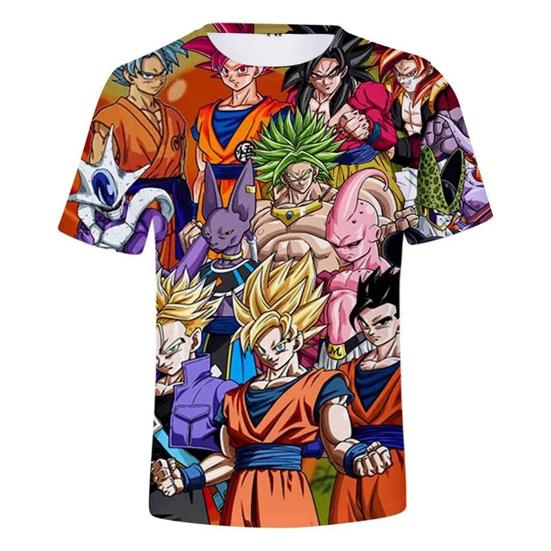 Летние футболки для мужчин с принтом Dragon Ball Goku Dragon Ball 3D футболка крутые футболки аниме топы мужская уличная одежда большого размера на заказ Прямая поставка