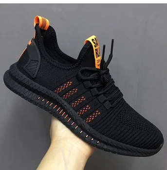 

Fashion Men Shoes Sneakers Breathable Mesh Trend Casual Shoes Men Trainers Lace-up Lightweight Male Shoes Black Tenis Masculino