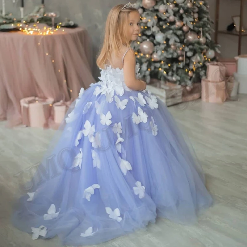 Vestido Lila Buterfly Couture de flores para niña, vestidos de fiesta de  cumpleaños y boda de tul, vestidos de primera comunión, envío directo| Vestidos floreados de niña| - AliExpress