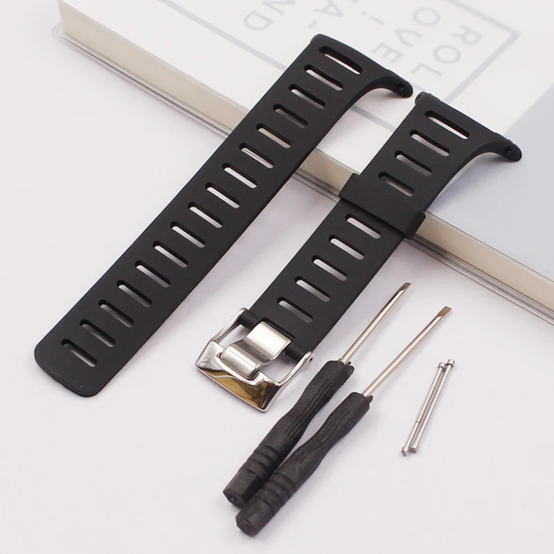 Стильный и изысканный черный резиновый ремешок для SUUNTO strap T1 T1C T3 T3C T3D T4C T4D