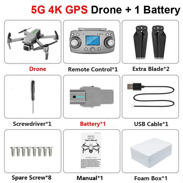 Wifi FPV gps Дрон бесщеточный складной Дрон 5G 4k ESC камера следуем за мной оптическое позиционирование потока расстояние 1000 м Quadcopt VS HS700 - Цвет: Foam box 1battery