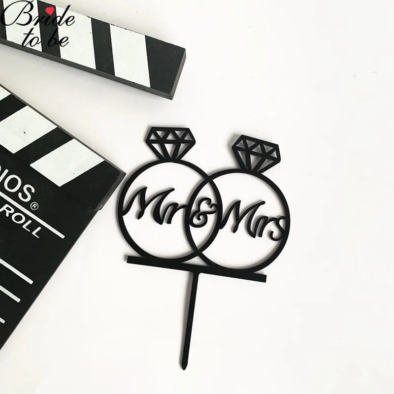 5 3 шт. Mr& Mrs Топпер для торта DIY свадебный Топпер для торта лазерная резка буквы украшения для свадебного торта сувениры принадлежности Подарки для помолвки - Цвет: 5