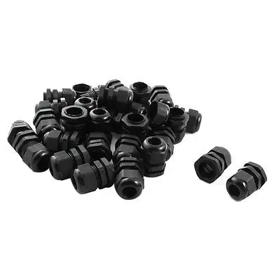 

30Pcs PG13.5 7-11mm Wire Range Black Plastic Water Proof Cables Glands