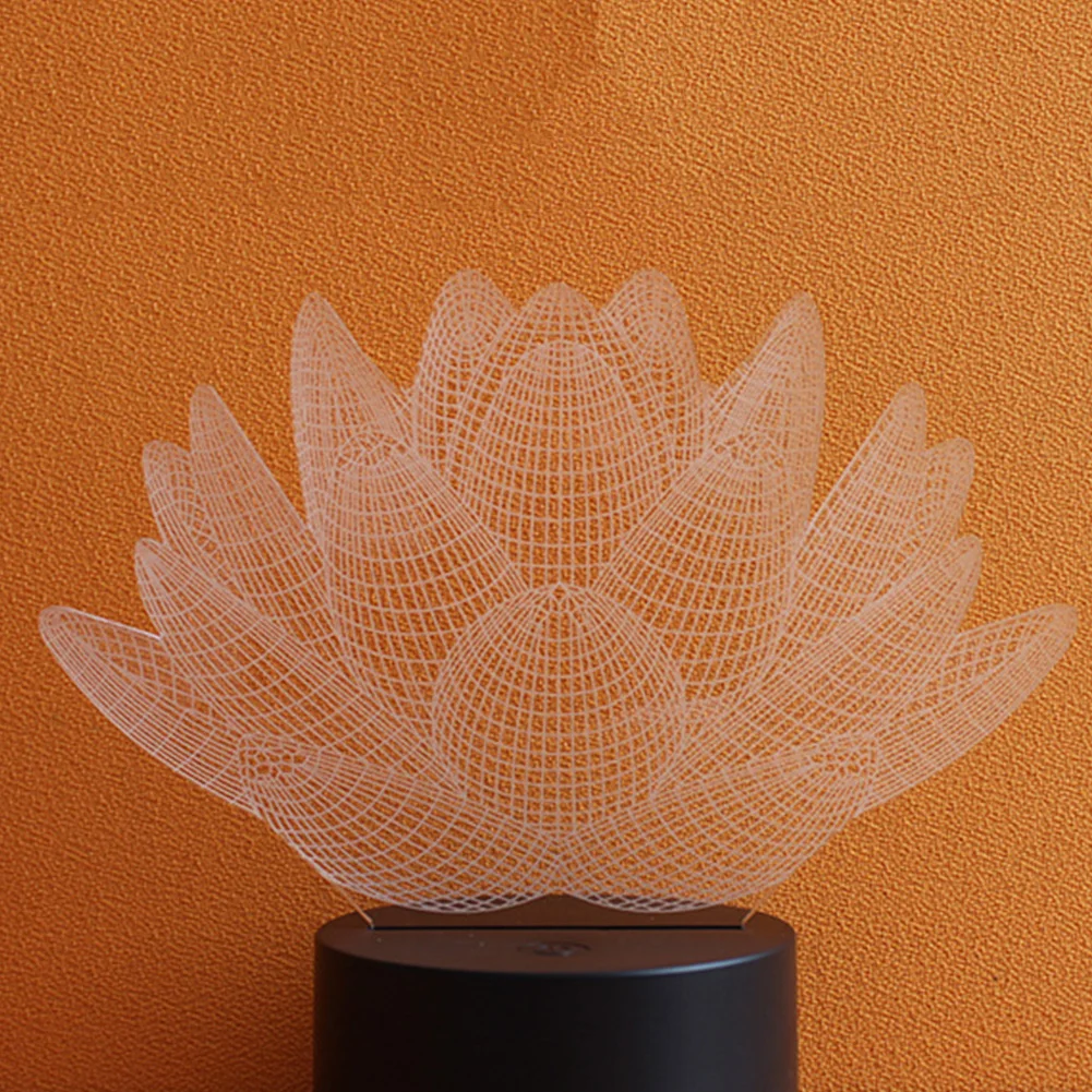 Creative Flowers Acrylic Night Light 3D LED Touch Switch Colorful Gradient Novelty Lighting Table Lamp