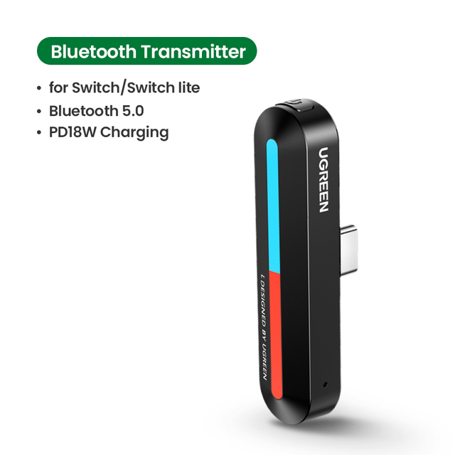 Switch USB C Bluetooth 5.0 Audio Transmitter Wireless Low Latency Adapter, 18W Fast Charge, for Nintendo Switch Receiver