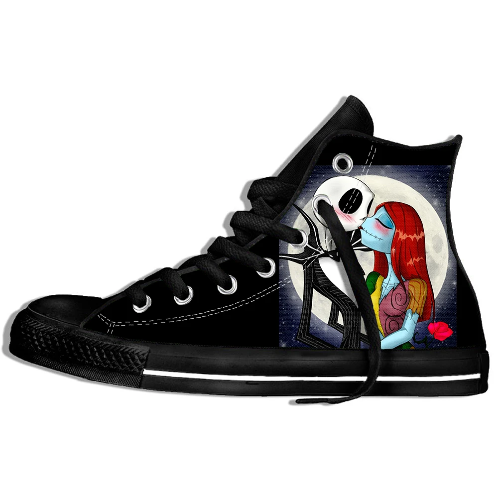 Jack Skellington2 Кроссовки на Хэллоуин Jack Skellington для мужчин и женщин; модная забавная Повседневная легкая обувь с 3d принтом в стиле Харадзюку - Цвет: Jack Skellington2