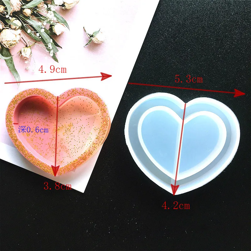 Heart Resin Shaker Mold Silicone  Epoxy Resin Silicone Mold Heart - Resin  Mold Diy - Aliexpress