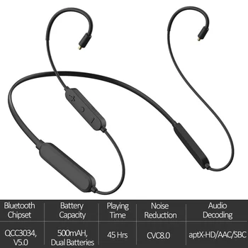 

APTX HD Bluetooth 5.0 Replacement Audio Upgrade Cable Compatible with MMCX 2PIN A2DC IE40PRO IM IE80S Connector Headphones Wires