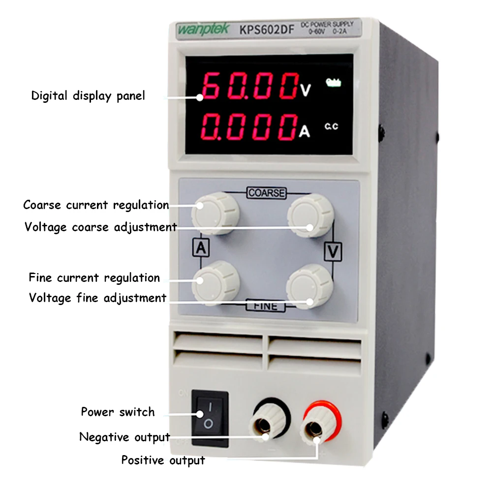 DC блок питания KPS602DF переменная 60V 2A Регулируемый Импульсный регулируемый источник питания цифровой с кусачки лабораторное оборудование