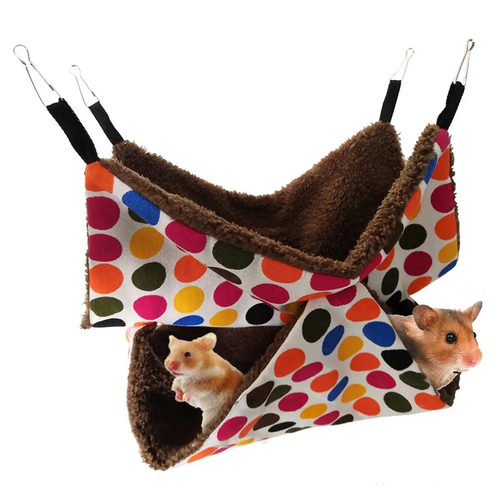 

Pet Hamster Hanging House Warm Double Layer Hammock Small Animals Squirrel Cotton Hammock Beds Nesters Sleeping Bag