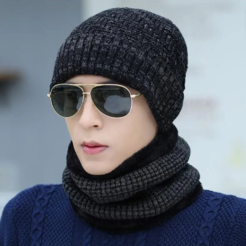 Зимние шапки для мужчин Skullies Beanie шапка зимняя шапка для мужчин и женщин шерстяной шарф шапка s Набор Балаклава маска Gorras Bonnet вязаная шапка