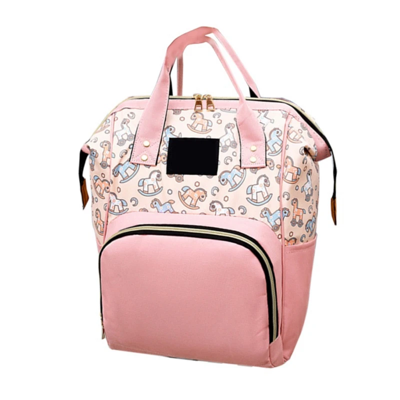 Модная сумка для путешествий с мультипликационным принтом, Большой Вместительный водонепроницаемый рюкзак, многофункциональный рюкзак для кормления, сумка с мультипликационным принтом - Цвет: Pink