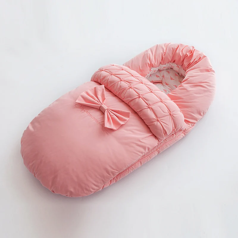 Baby Sleeping Bag Winter Envelope for Newborns Sleep Thermal Sack Sleep Sack Baby Cart Blanket - Цвет: Розовый