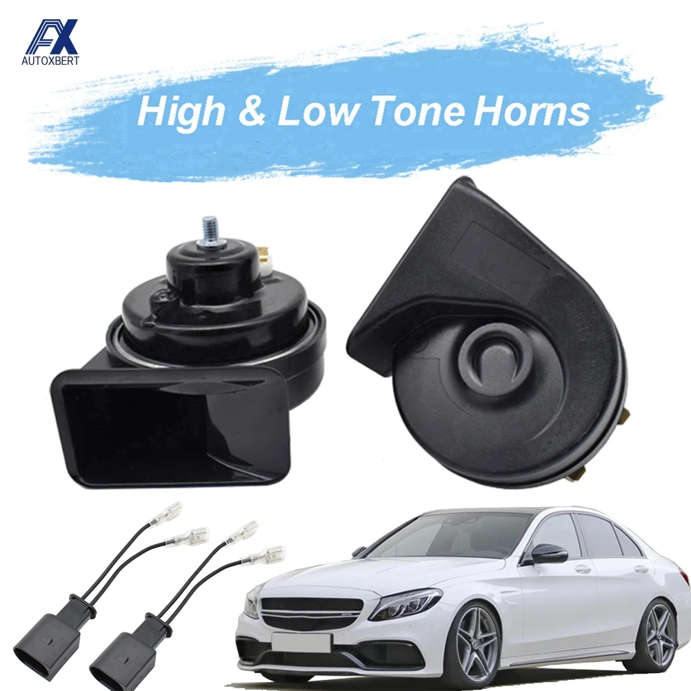 

2Pcs/Set Snail Horn For Mercedes Benz W205 2014-2020 12V 110-125db Loud Waterproof Car Horns 410/510Hz High Low Pitch Horn