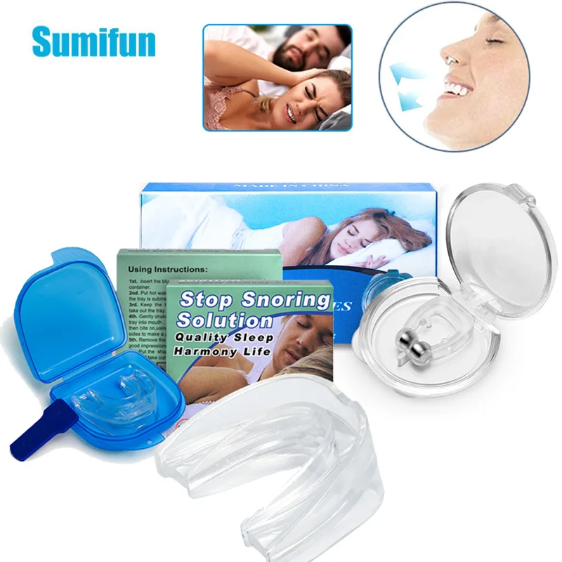 

2pcs Magnetic Anti Snoring Devices Stop Grinding Silicone Nose Clip Teeth & Snoring Snore Stopper Dilatador Breath Aid