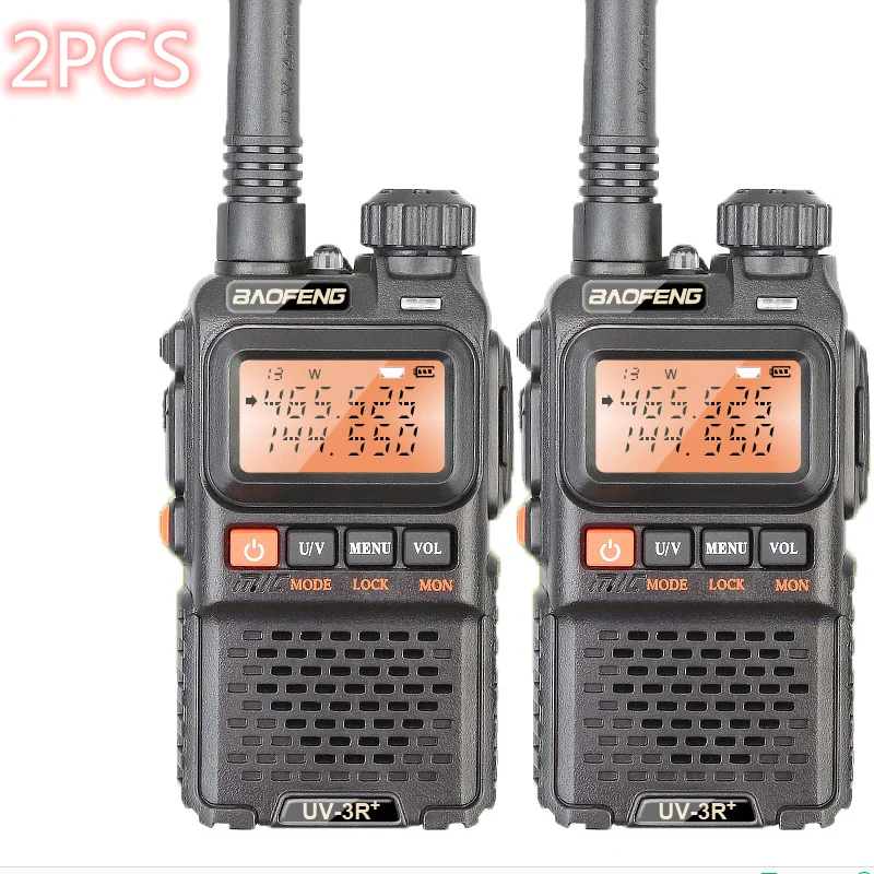 

2 шт., портативная рация Baofeng UV-3R PLUS, два диапазона