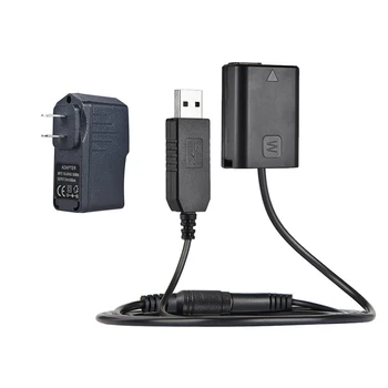 

Np-Fw50 Dummy Battery + 5V 3A Usb Power Adapter Cable with Power Plug Replacement for Ac-Pw20 for Sony Nex-3/5/6/7 Series A33 A3