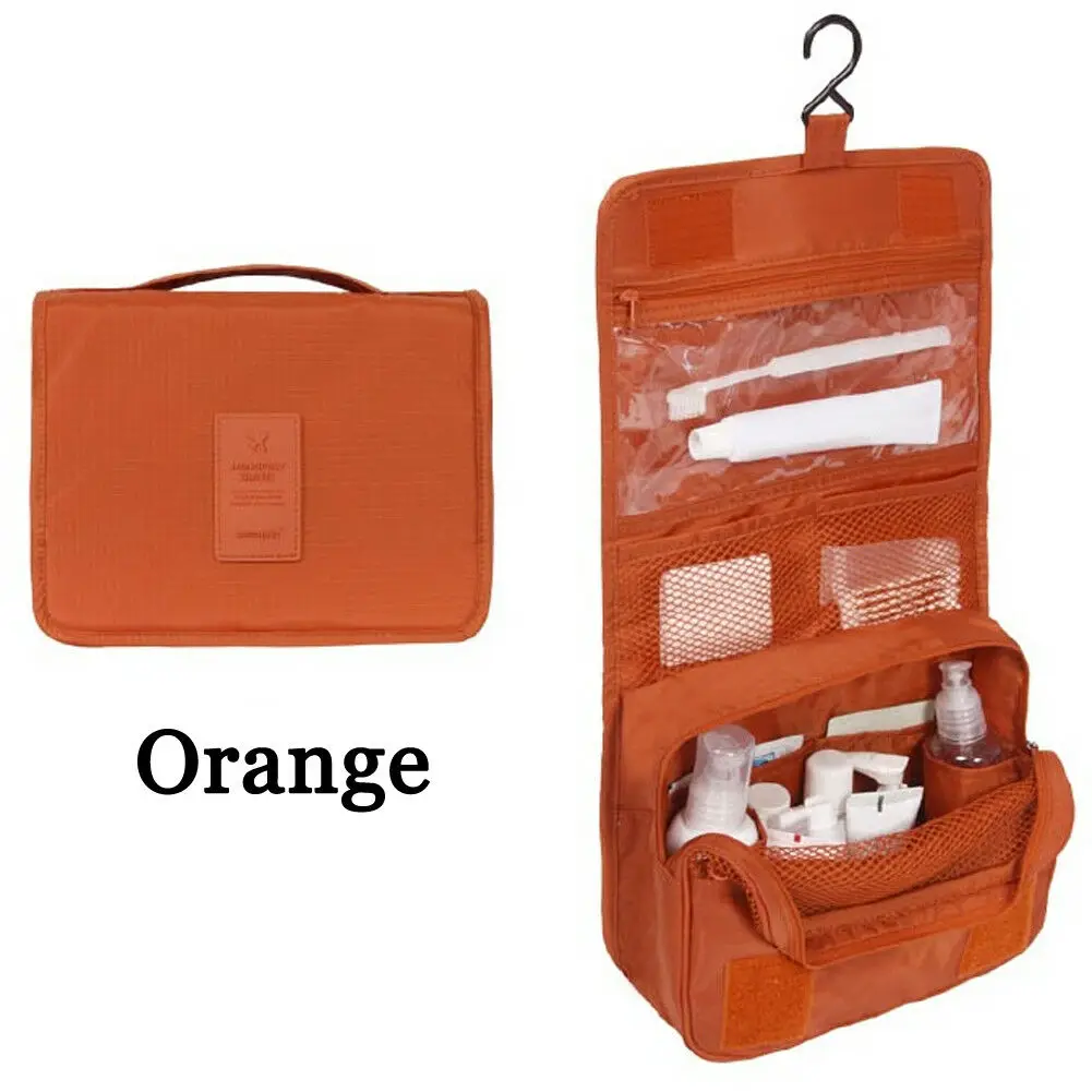 Косметическое хранение макияжа для путешествий, складная сумка-Органайзер для туалетных принадлежностей - Цвет: Оранжевый