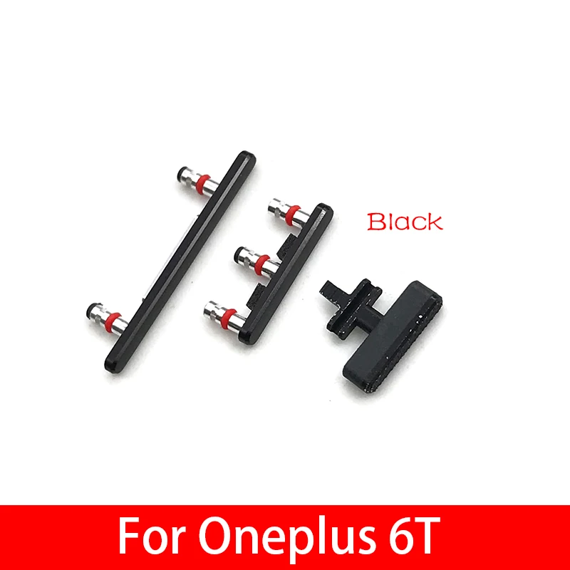 For Oneplus 6T Black 10 шт./лот, боковой ключ питания+ Кнопка громкости для Oneplus 2 3 6T 7 Pro запасные части - Цвет: For Oneplus 6T Black