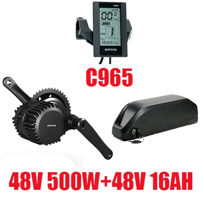 C965 48V16AH Bafang 500w 48v BBS02 электрический велосипед комплект с Батарея 48V 13/14. 5/16/17.5AH, фара для электровелосипеда в Conversion kit двигателя BBS02B середине приводной двигатель - Цвет: C965 48V16AH