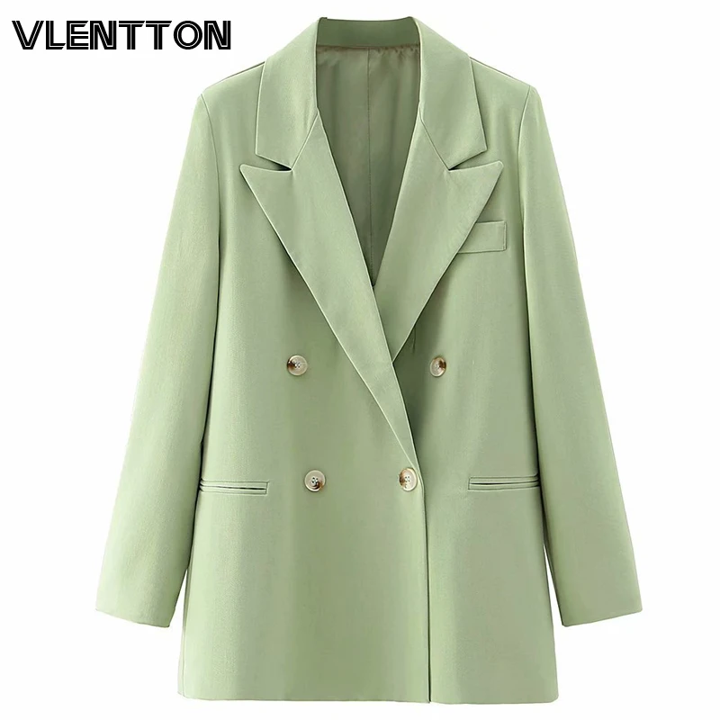 

2020 Spring Autumn Vintage Blazes Women Chic Button Loose Korean Suit Jacket Coat Female Outwear Tops Office Blazer Feminino