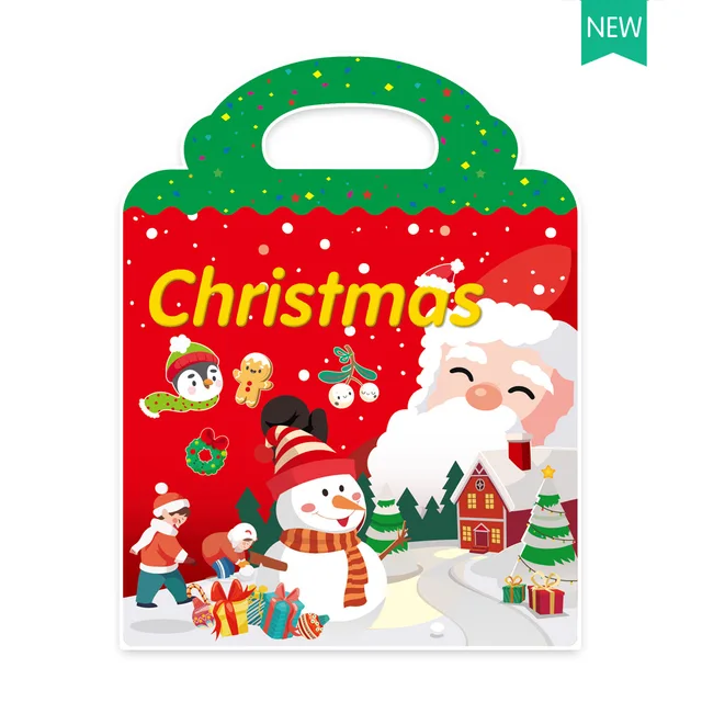 Children's Reusable Stickers Books Kawaii Stationery Stickers for Kids Early Education Cartoon Cute Stickers for Children Gift Christmas-Reusable