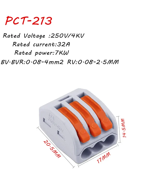 1/10/30 шт 222 Мини Быстрый провод разъема Универсальный Компактный соединитель проводки пуш-ап-в клеммный блок PCT-212 213 214 215 - Цвет: pct-213