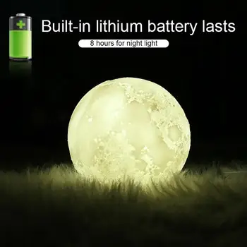 

Air Humidifier 2.7W 880Ml Aroma Diffuser Discoloration Bedroom High Capacity Moon-Shaped 3D Moon Lamp Filter Anti-Drying Mist