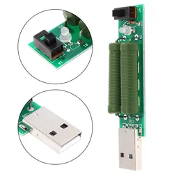Зеленый портативный мини USB разряд интерфейс нагрузочный резистор с 2А/1А переключатель