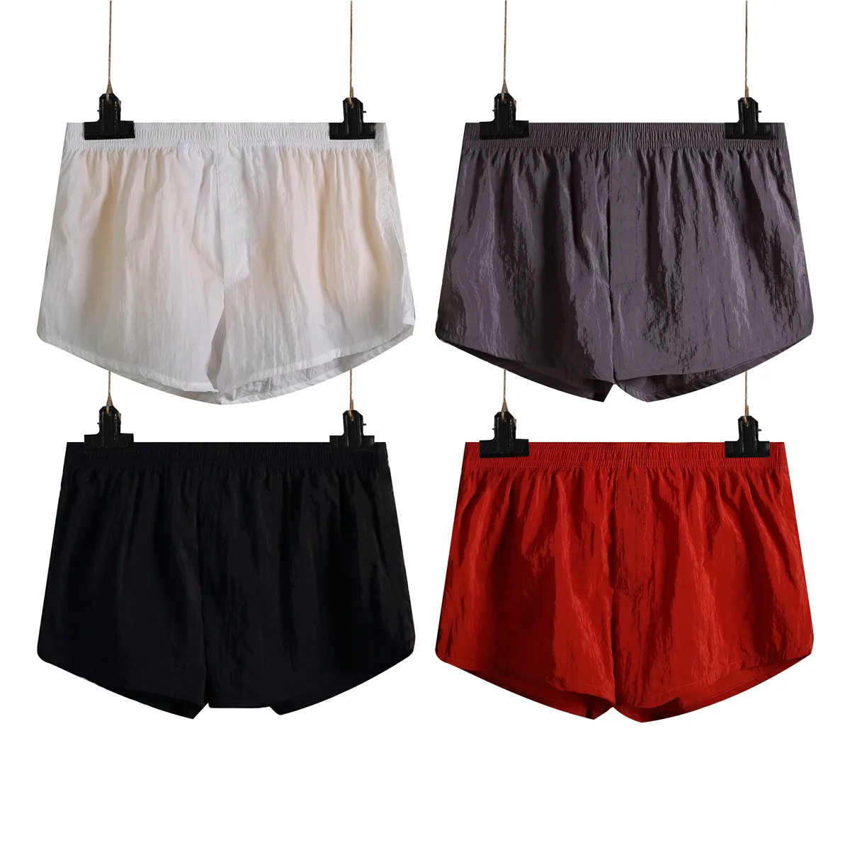 4PCS 4 шт./лот, мужские повседневные шорты, тканые шорты для фитнеса, мужские плавки, быстросохнущие шорты бикини, мужские спортивные шорты-боксеры - Цвет: 4PCS