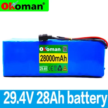 

100% new 7S4P 24v li ion battery pack 29.4v 28Ah electric bicycle motor ebike scooter 18650 lithium rechargeable batteries 15A