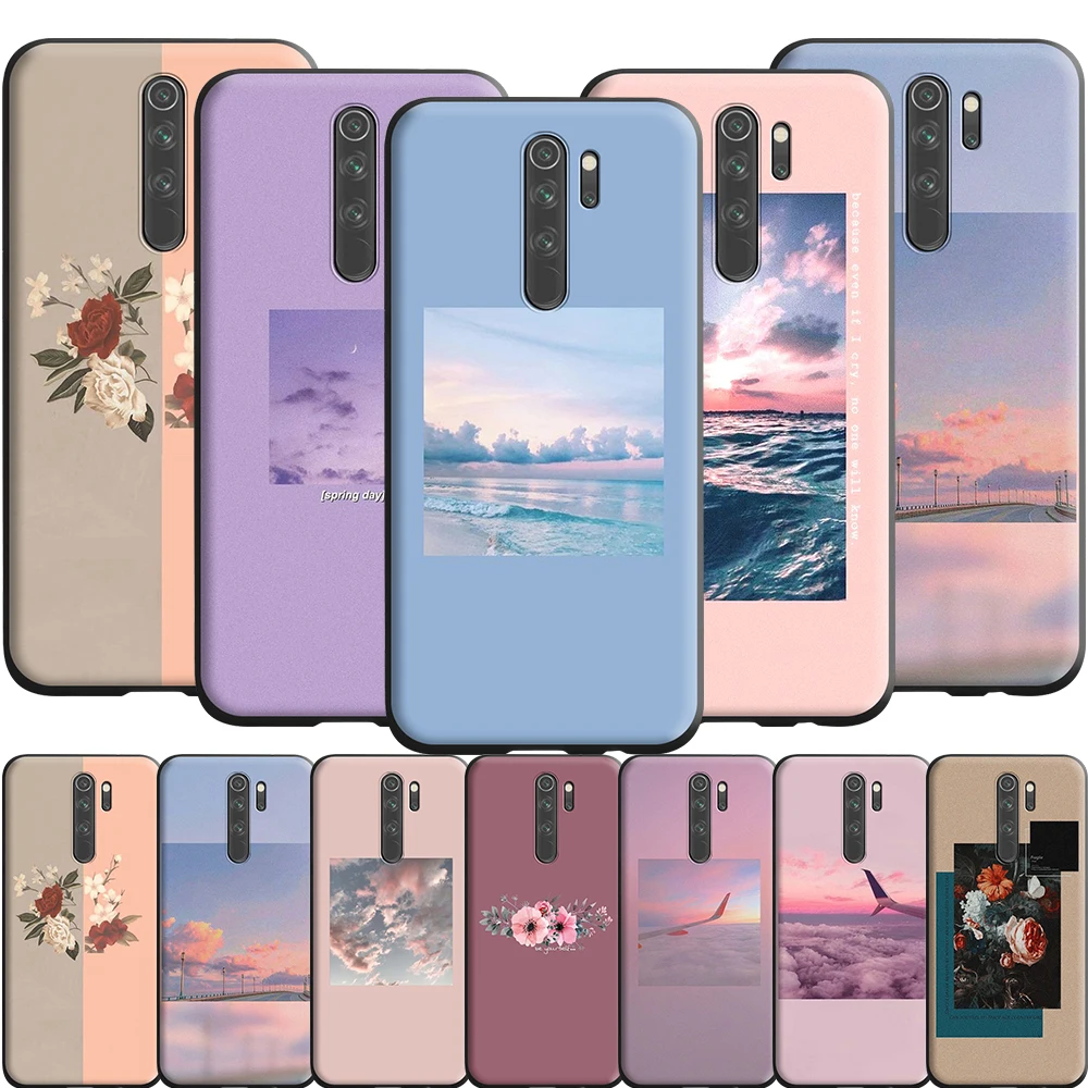 Aesthetic Sky Clouds Flowers Case for Redmi Note 9s 9 8 7 10 10s 10T K40 9T 9C 9A 10X Pro Prime NFC | Мобильные телефоны и