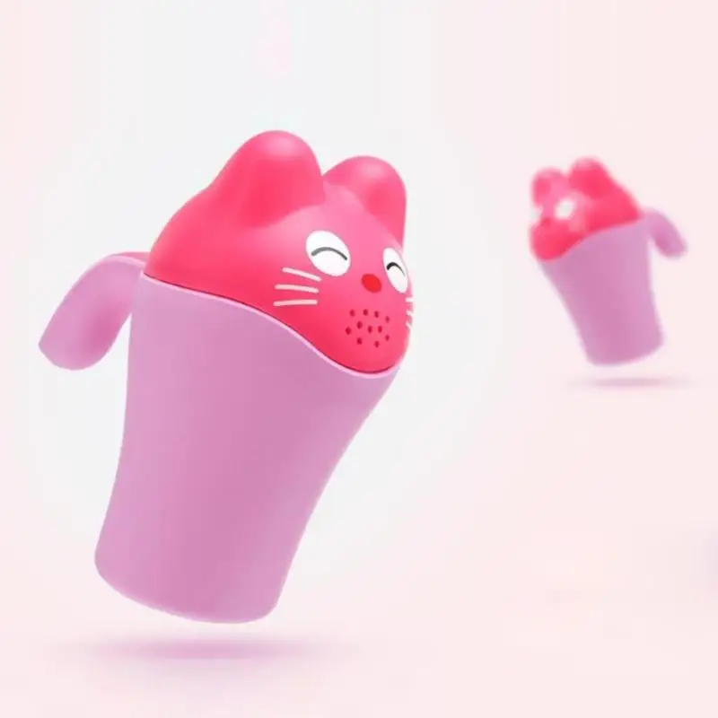 Мультфильм кошка Купание Душ чашка новорожденный детский шампунь Bailer воды ковш