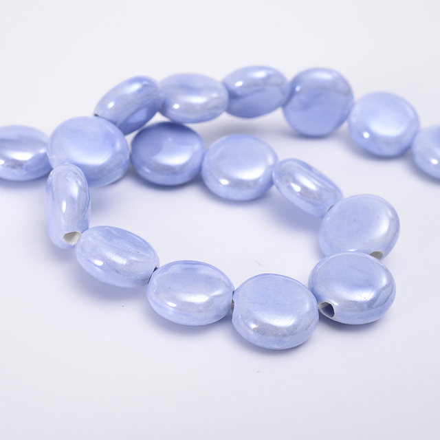 Oblate Ceramics Beads Solid Smooth Loose Spacer Beads for Jewelry Making DIY Bracelet Necklace Earrings Accessories