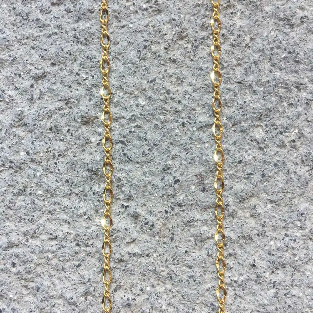 FUWO Wholesala High Quality Brass Chain With 24k Gold Dipped Anti-Tarnish Oval Chain For Necklace Making 2*3mm 10Meter/Lot NC010