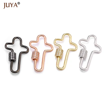 

Juya Luxury Jewelry Making Supplies Zircon Crystal Spiral Clasps Pendants Accessories For Necklaces Making DIY Fine Jewelry