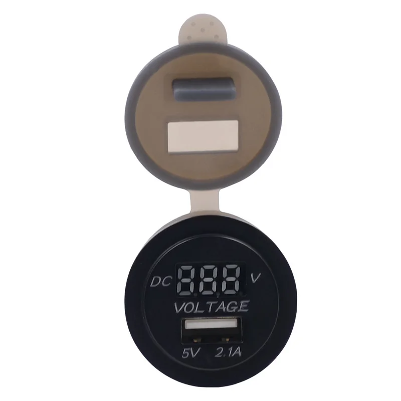 2в1 Led DC12V-24V 2.1A универсальное автомобильное зарядное устройство USB порт телефон вольтметр для автомобиля мотоцикл Водонепроницаемый(красный