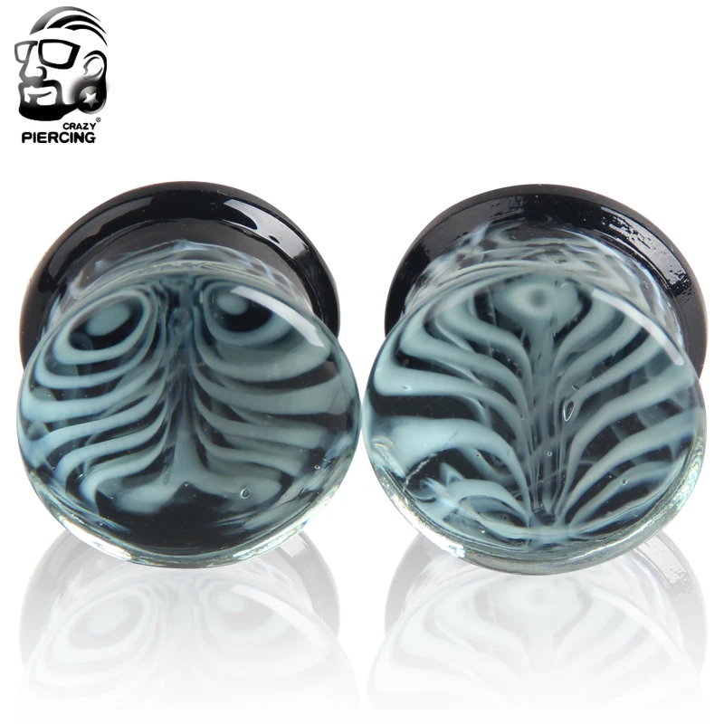 Style 12 1489 1 пара стеклянных беруши океана серьга Медузы пирсинг, экспандер светится в темноте тоннели уха Ombligo пирсинг ювелирные изделия ореха - Окраска металла: Style 12 1489