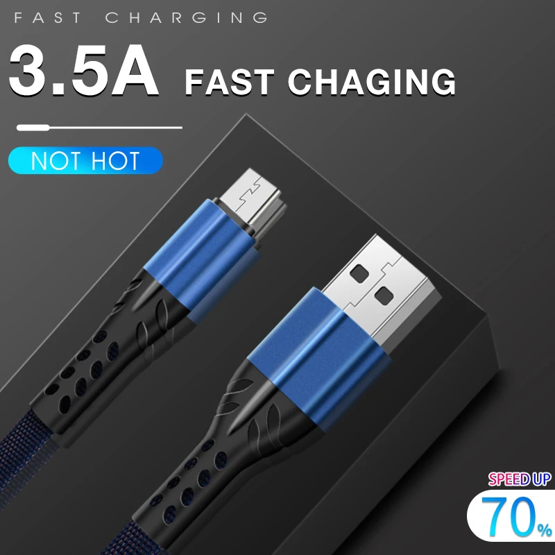 Кабель Micro USB для Huawei Honor 8X 2 м 1 телефонный кабель Xiaomi Redmi 7 быстрой зарядки OPPO