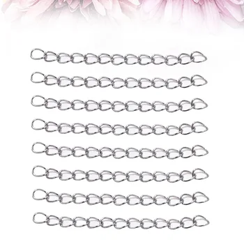 

100pcs Stainless Steel Extender Chains DIY Extension Chain Jewelry Making Accessories for Necklace Bracelet (5cm)